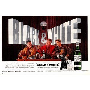 1963 Black and White Scotch Vintage Print Ad Scottie Dog Terrier Wall Art